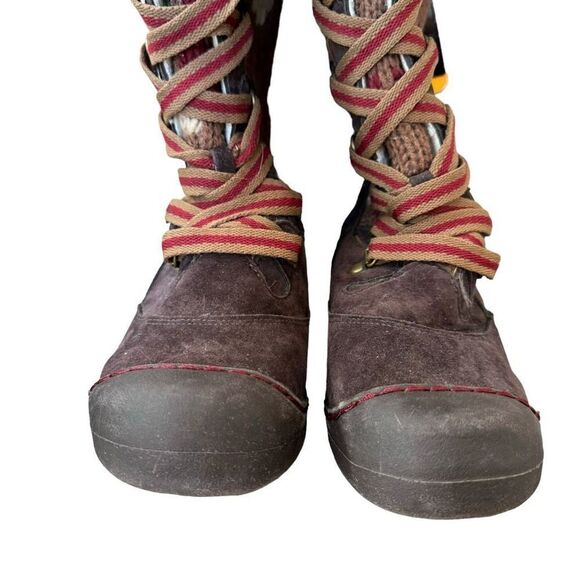 Muk Luks Mid Calf Fuzzy Boots Women's Size 7 Knit MukLuks Gwen Thinsulate Tall - Picture 2 of 5